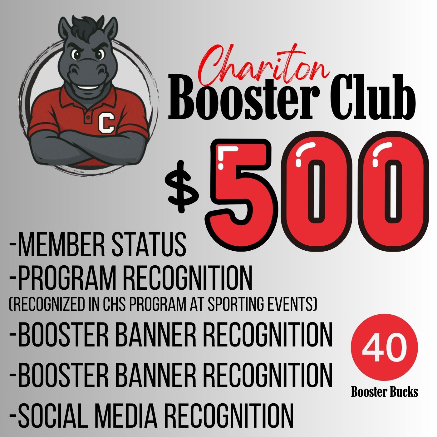 $500 BOOSTER MEMBERSHIP