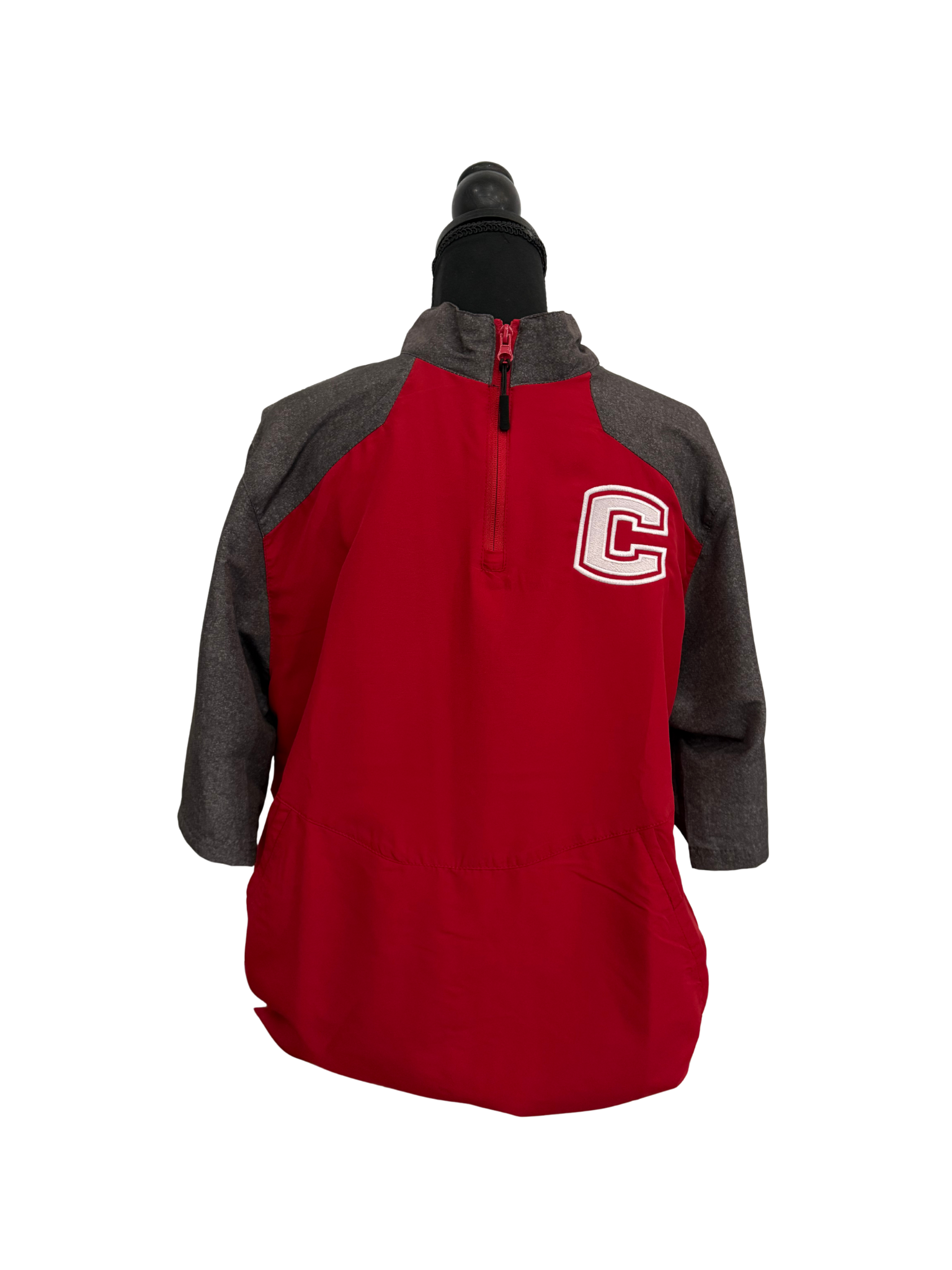 Red Short Sleeve Windbreaker (gray sleeves)