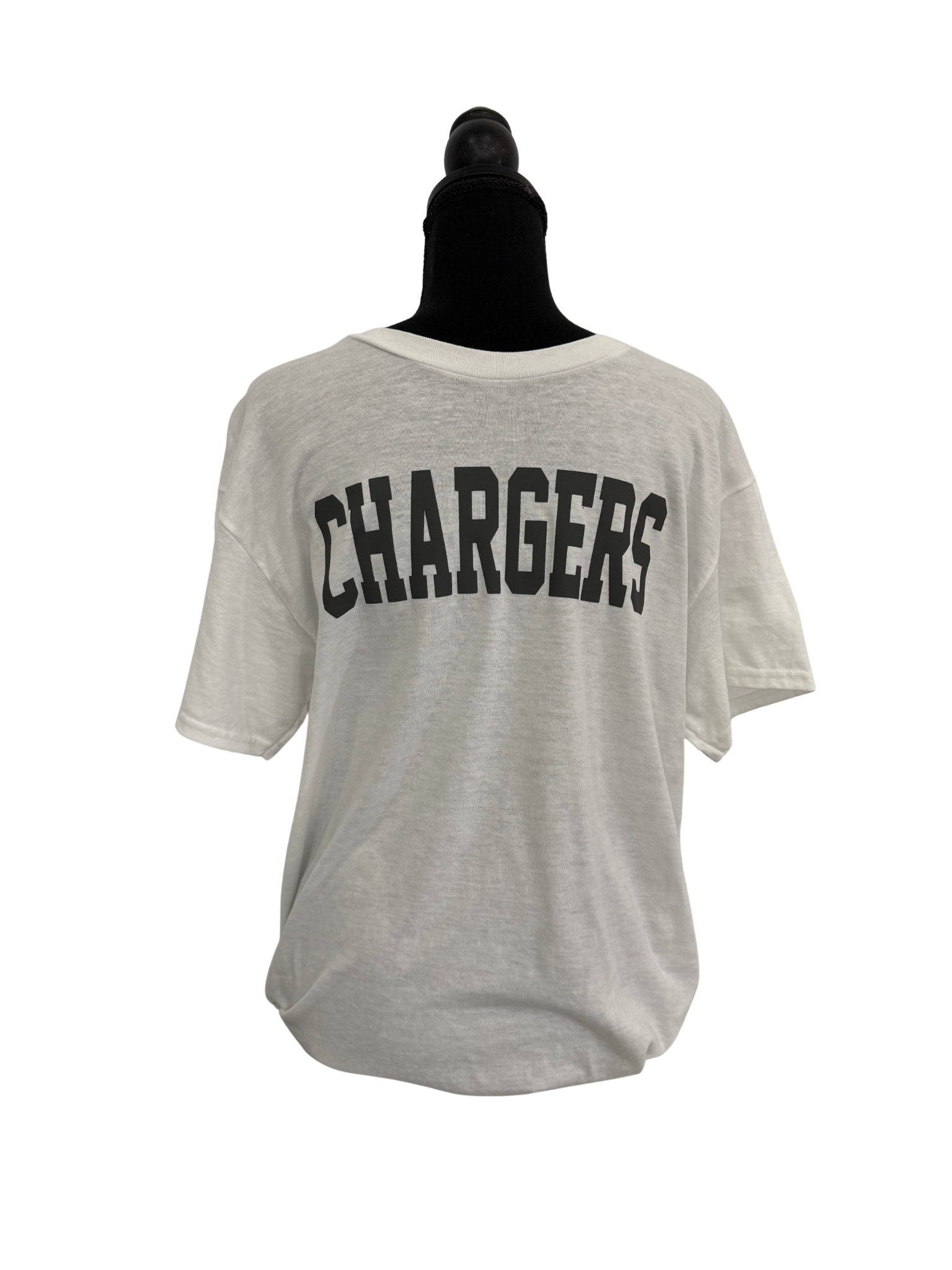 White Short Sleeve T-Shirt (gray chargers)